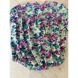 Stitchy Fish purple Josie floral bubble romper 24 months girls